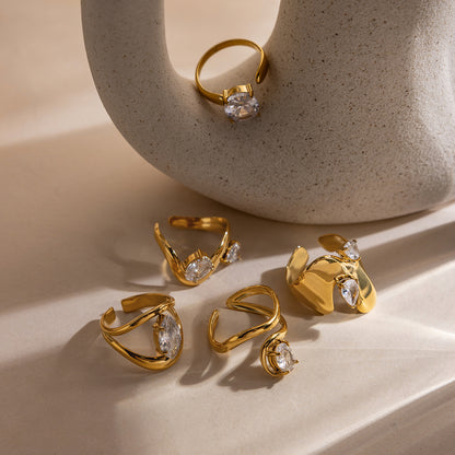 Ethereal Wave Solitaire Ring
