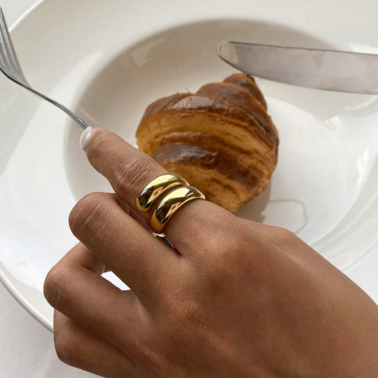 Adjustable Double Dome Ring for Women