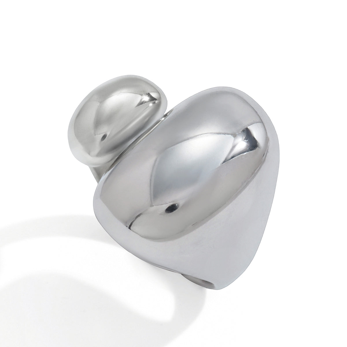 The Silver Molten Pebble Ring