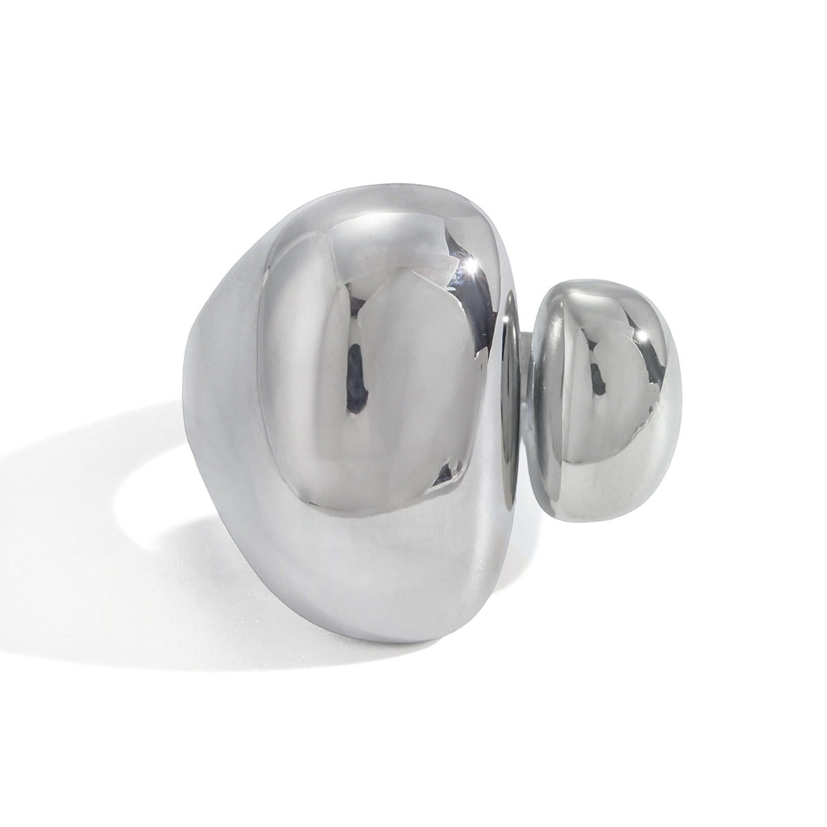 The Silver Molten Pebble Ring