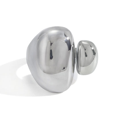 The Silver Molten Pebble Ring
