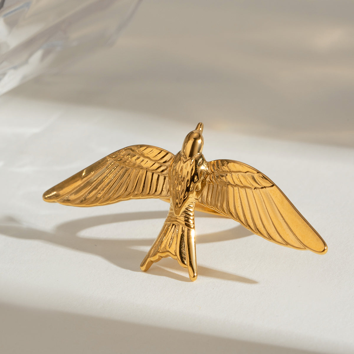 Gold Flying Bird Statement Ring
