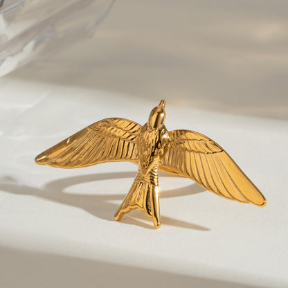 Gold Flying Bird Statement Ring