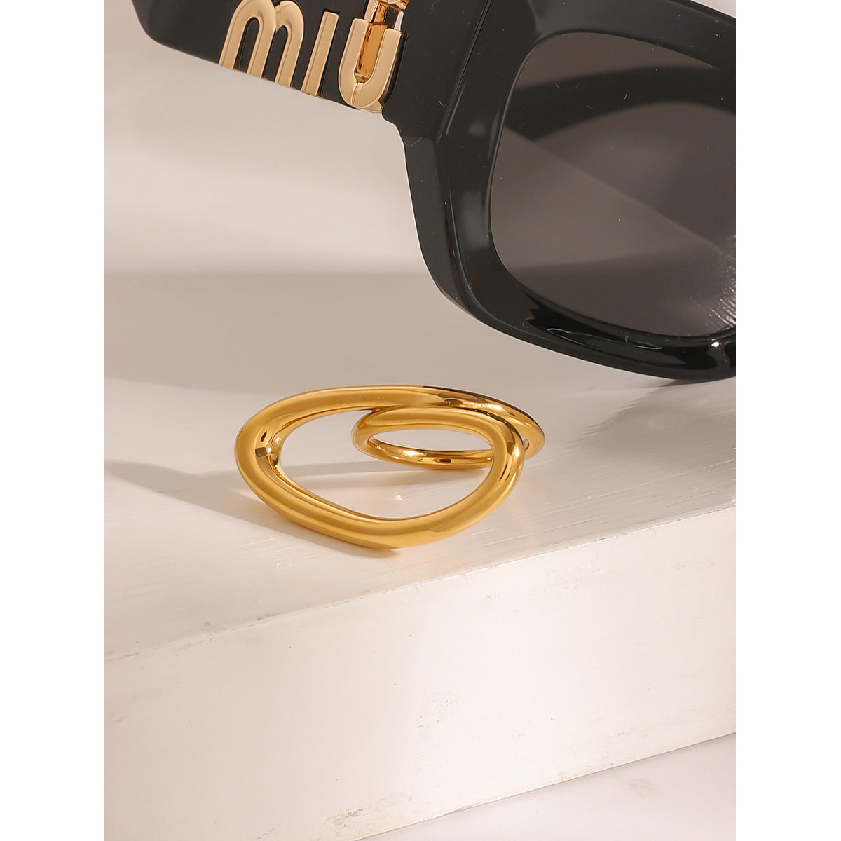 Twisted Gold Statement Ring