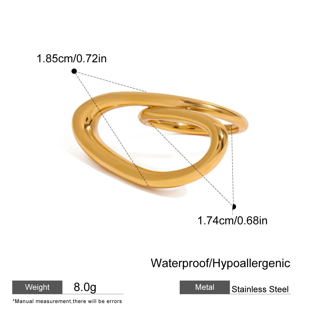 Twisted Gold Statement Ring