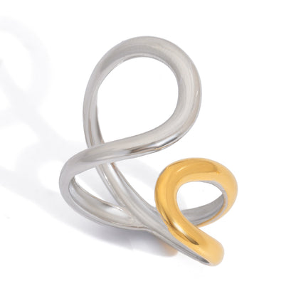 Eclipse Two-Tone Abstract Ring