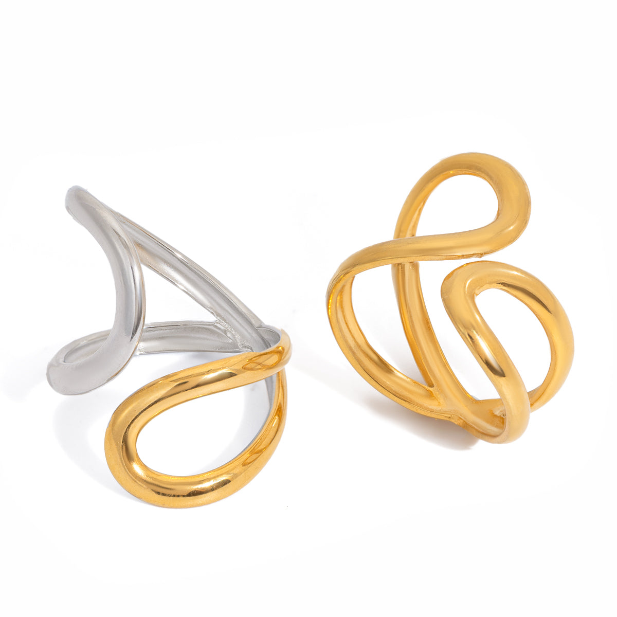 Eclipse Two-Tone Abstract Ring