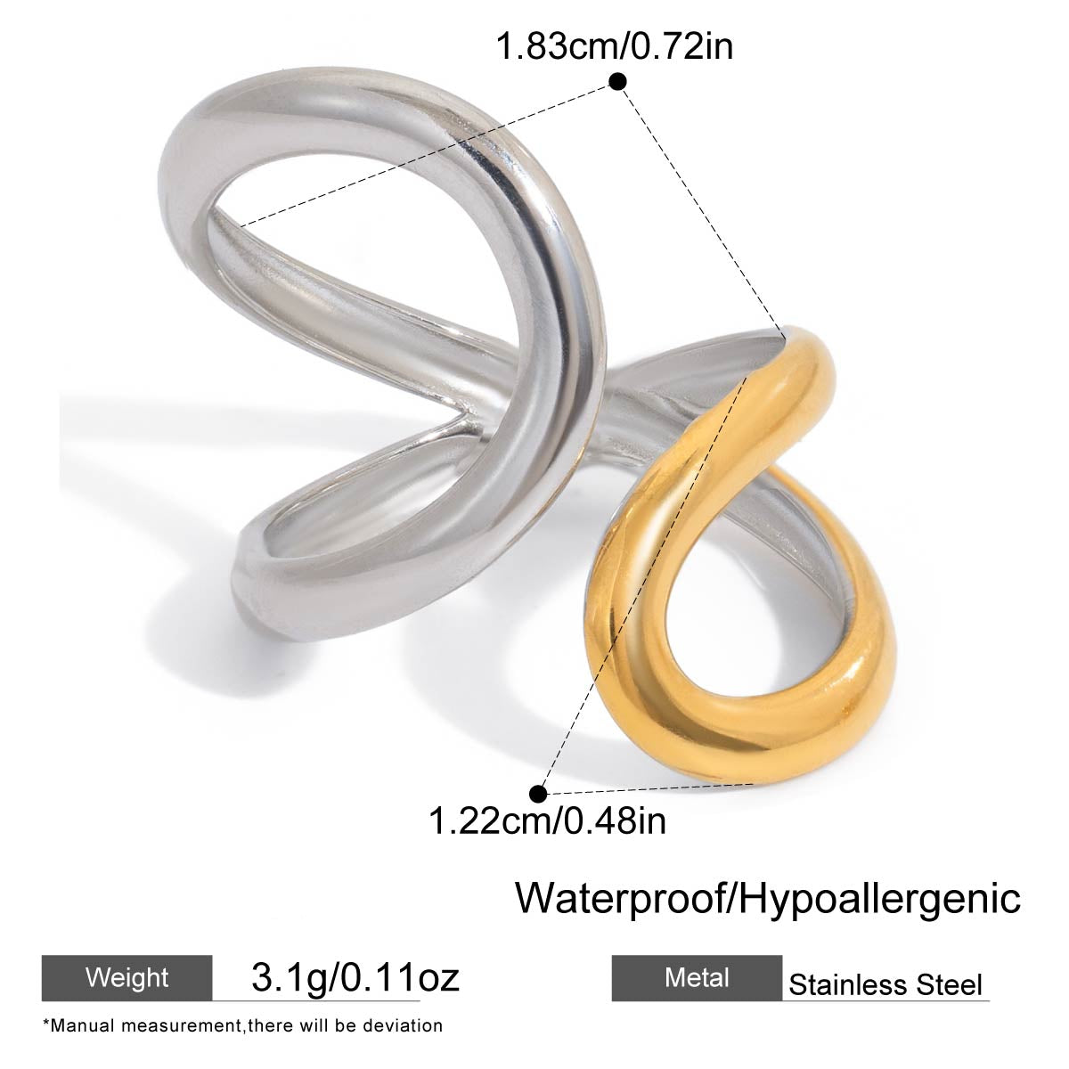 Eclipse Two-Tone Abstract Ring