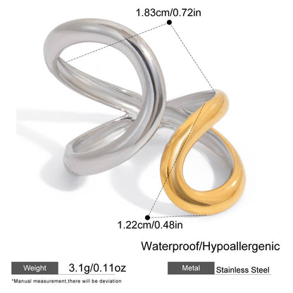 Eclipse Two-Tone Abstract Ring