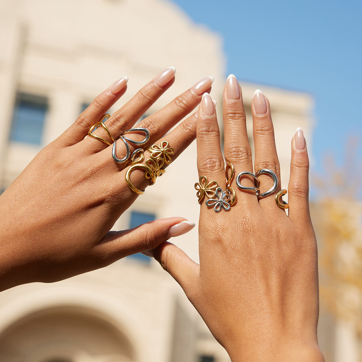 Eclipse Two-Tone Abstract Ring