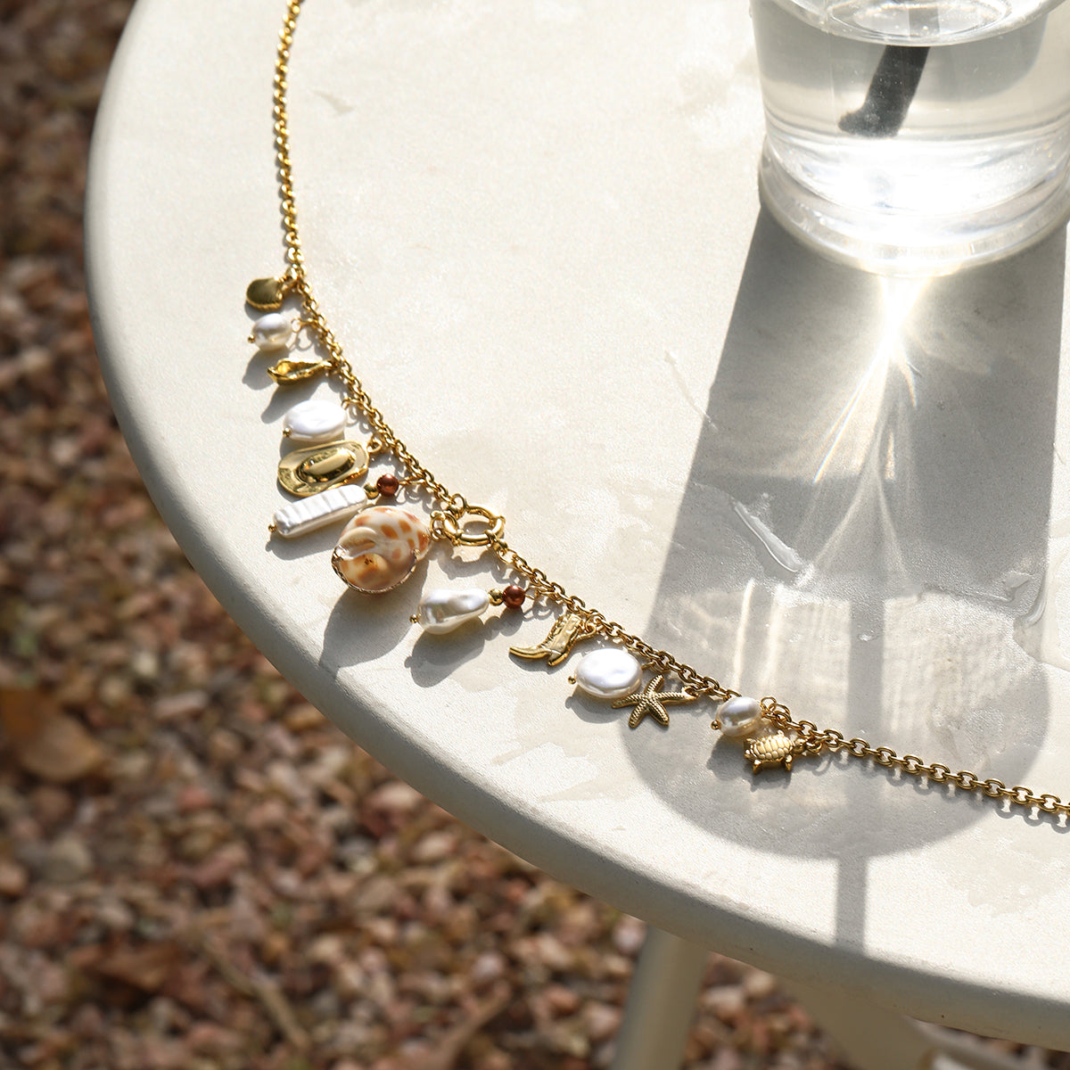 Adjustable Seashell Pearl Waist Chain