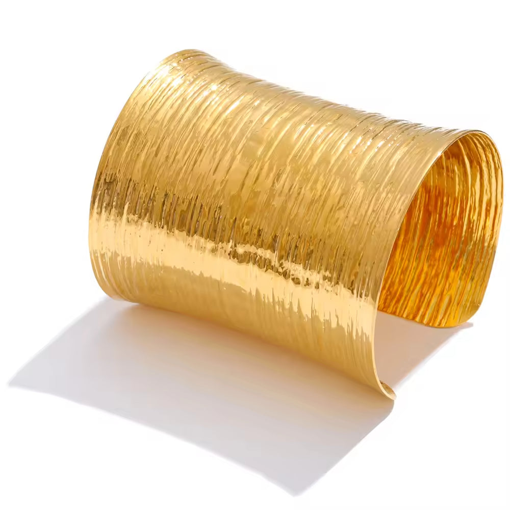 Ethereal Ripple Wide Cuff Bracelet