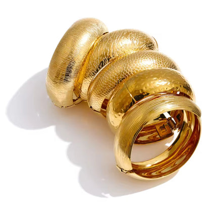 The Solstice Hammered Hinged Bangle