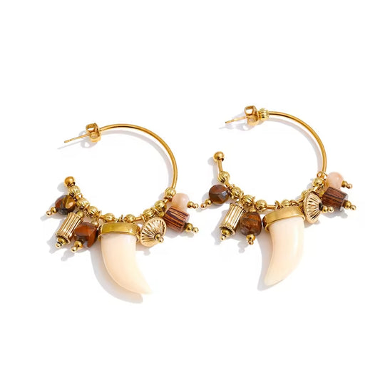 The Serengeti Charm Hoop Earrings
