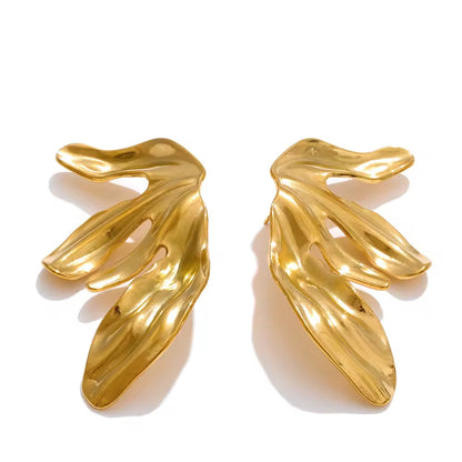 The Gilded Monstera Leaf Statement Earrings
