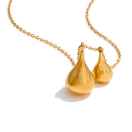 Liquid Teardrop Duo Necklace