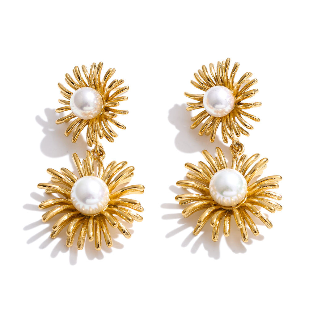 The Solis Pearl Bloom Earrings