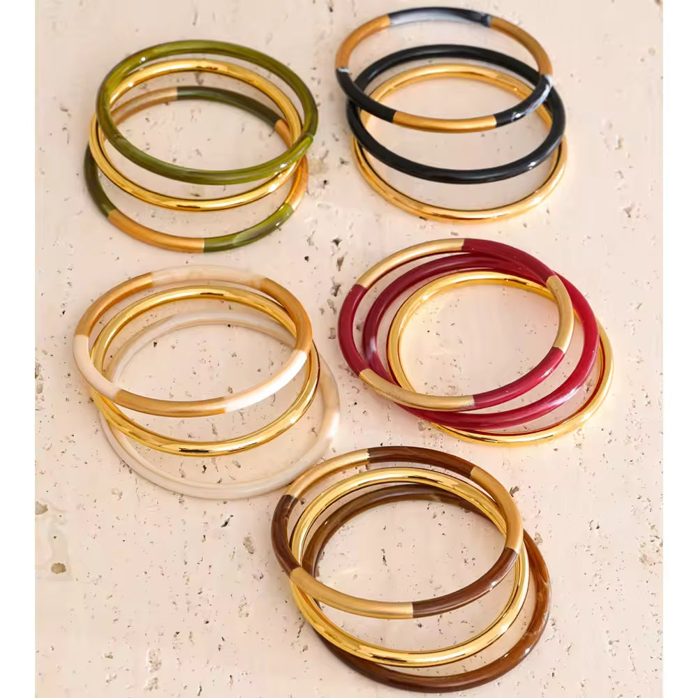 The Sienna & Gold Bangle Trio
