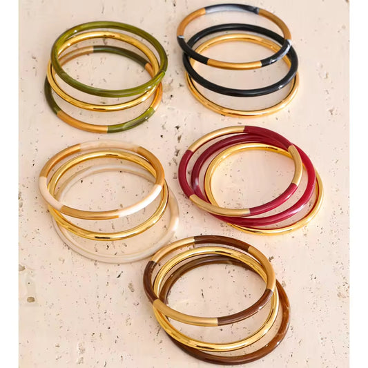 The Sienna & Gold Bangle Trio