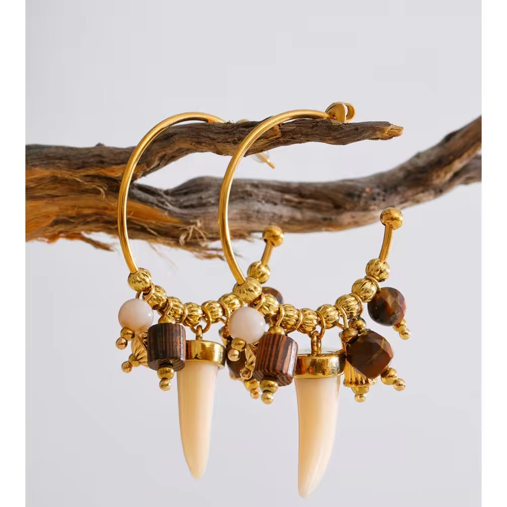 The Serengeti Charm Hoop Earrings