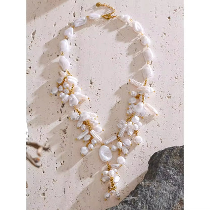 Cascading Keshi Pearl Statement Necklace
