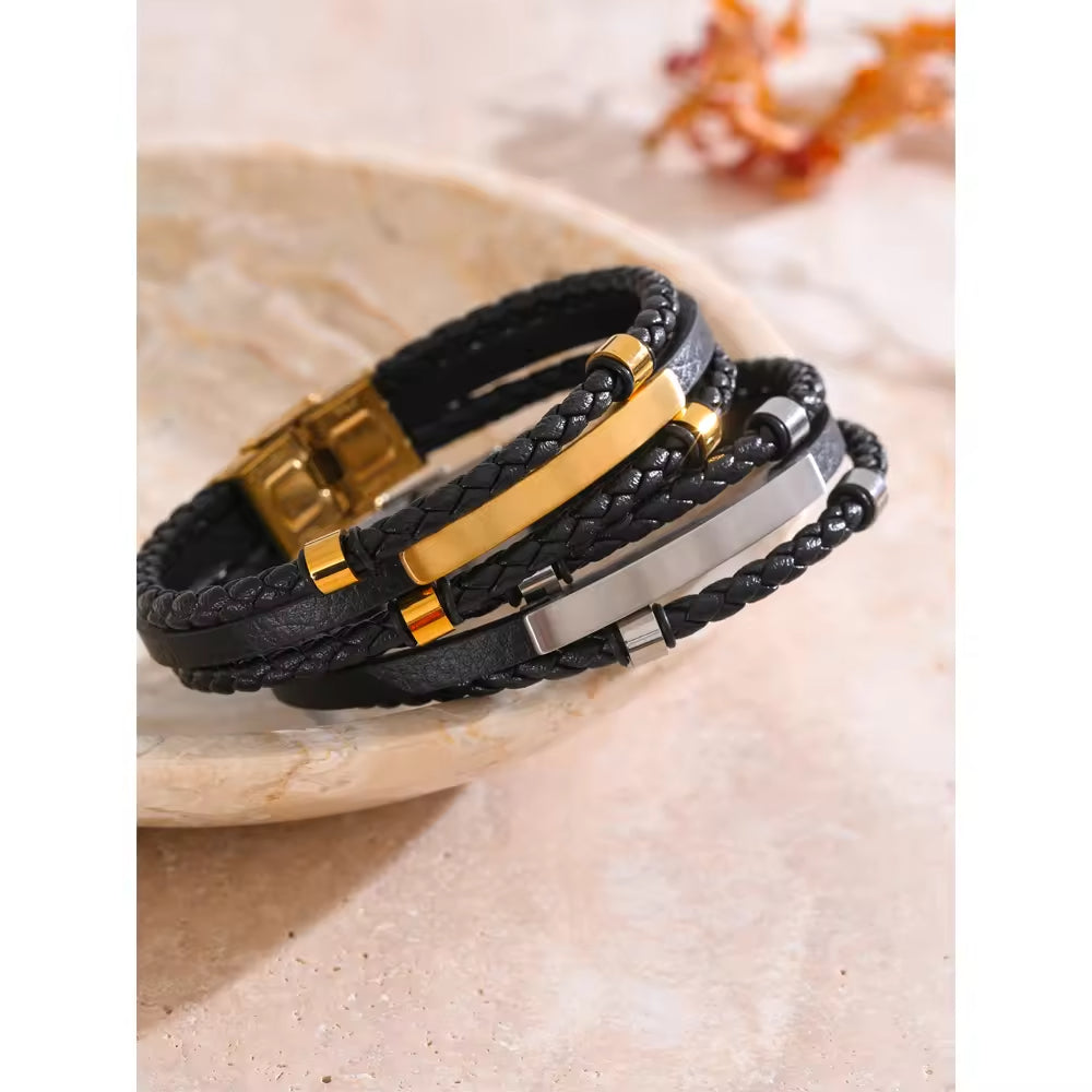 The Vanguard Multi-Strand Leather Bracelet