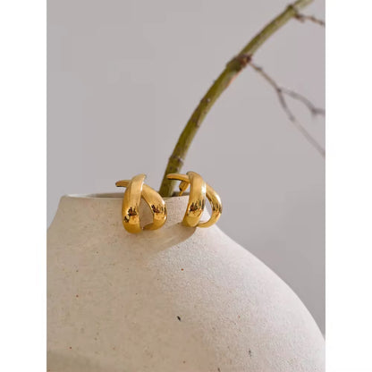 Gilded Infinity Twist Stud Earrings