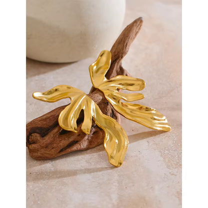The Gilded Monstera Leaf Statement Earrings