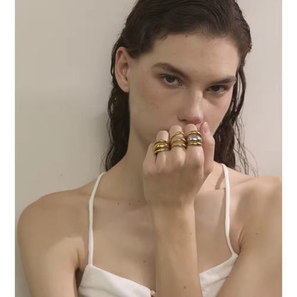 Triple-Tier Teardrop Statement Ring