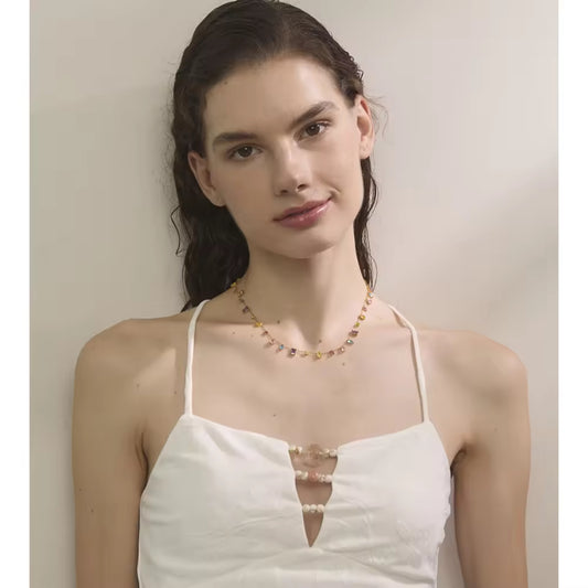 Prism Bloom Multi-Gemstone Choker Necklace