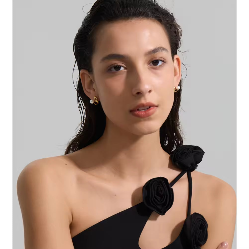Aurelia Teardrop Pearl Wrap Studs