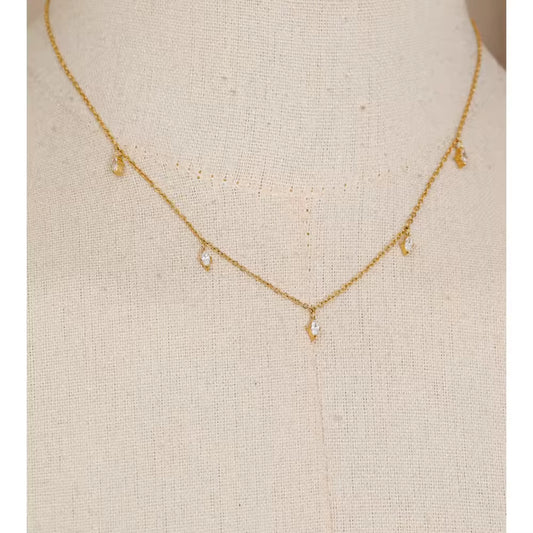 Marquise Crystal Dangle Necklace