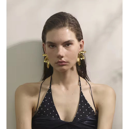 The Gilded Monstera Leaf Statement Earrings