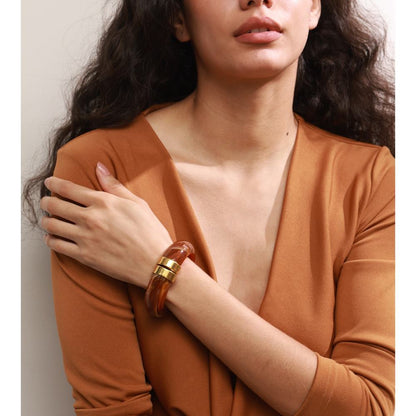 The Amber Horizon Hinged Bangle