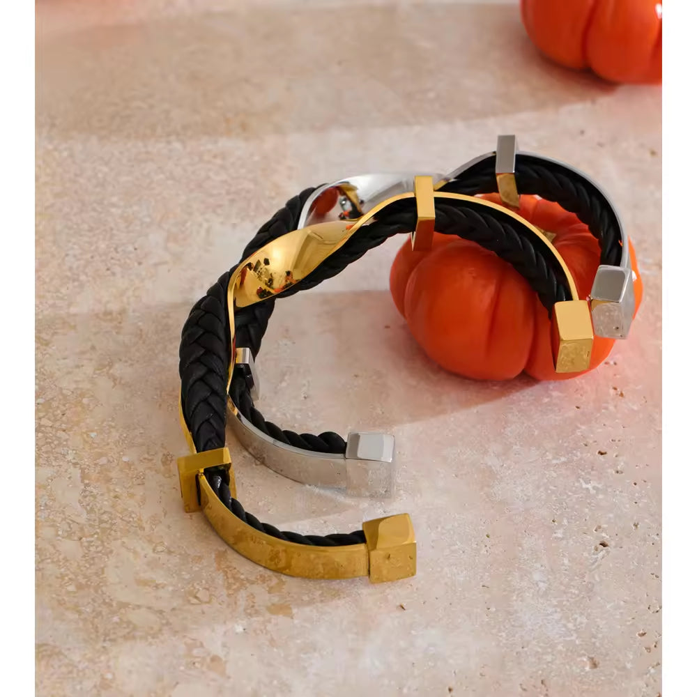 The Noir Helix Braided Cuff (unisex)