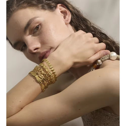 Golden Solis Cowrie Cuff