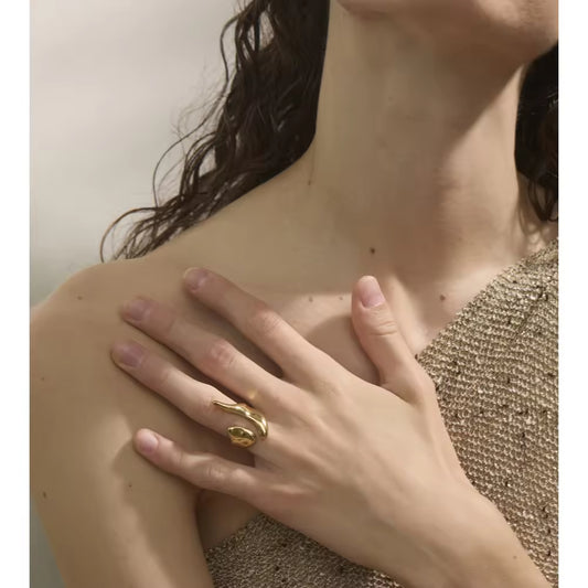 Beaded Fringe Statement Ring