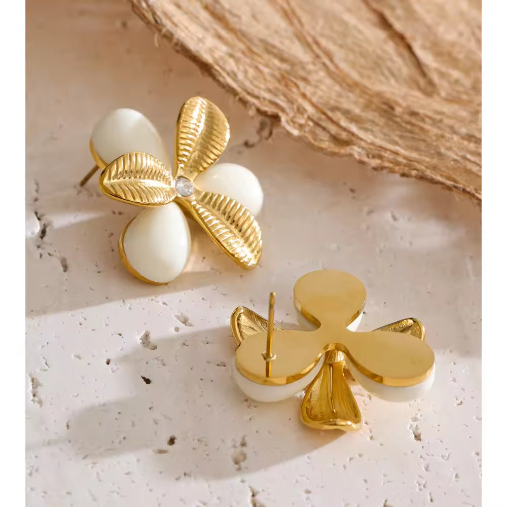 Gilded Lily Resin Petal Studs