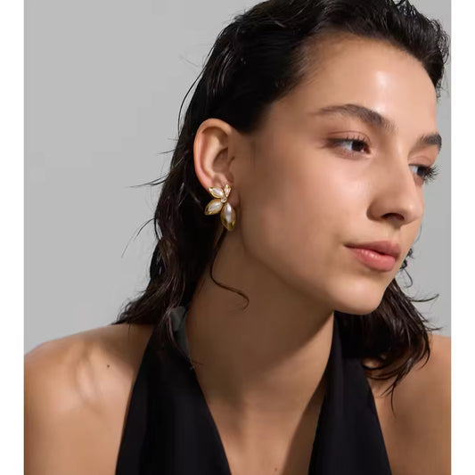 Elowen Floral Pearl Statement Studs