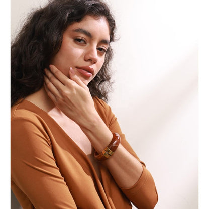The Amber Horizon Hinged Bangle