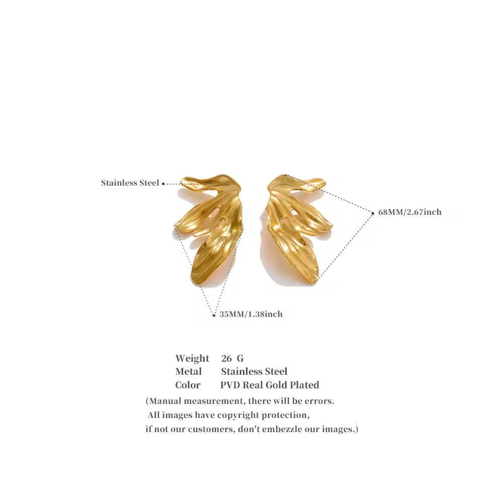 The Gilded Monstera Leaf Statement Earrings