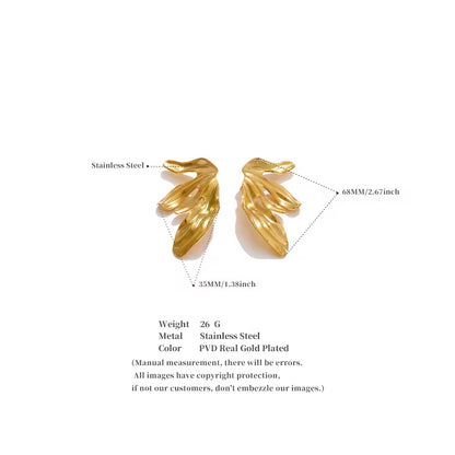 The Gilded Monstera Leaf Statement Earrings