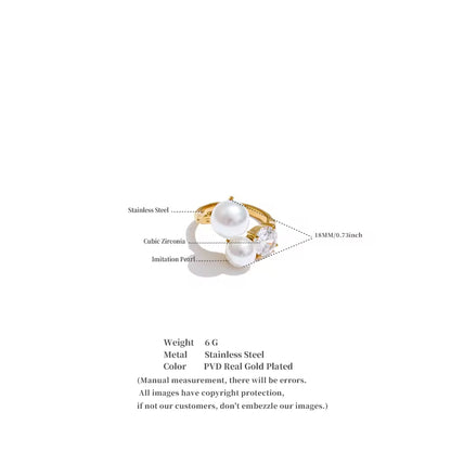 Celestial Pearl & Zirconia Toi et Moi Ring