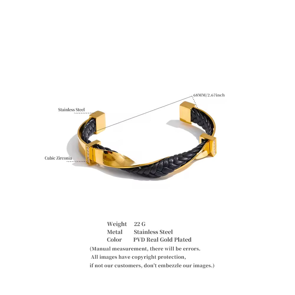 The Noir Helix Braided Cuff (unisex)