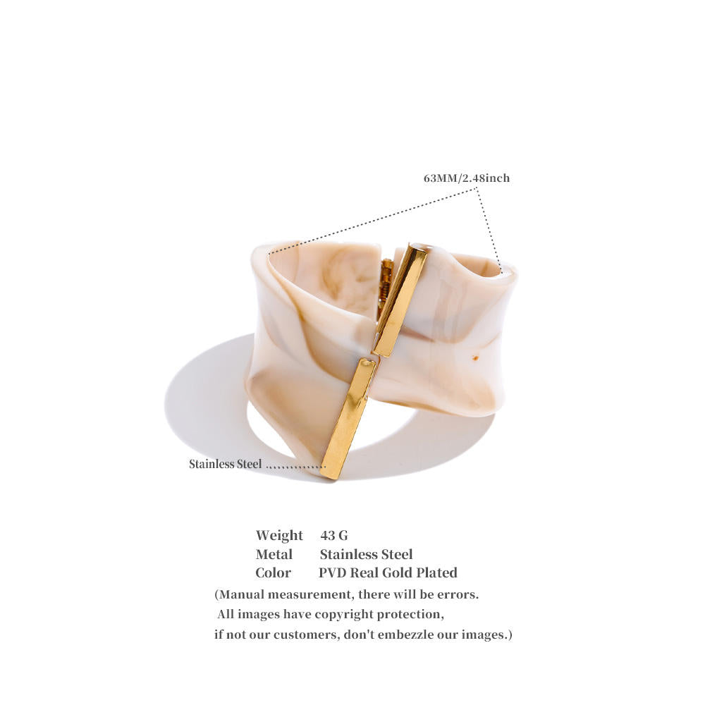 The Solstice Flared Amber Cuff