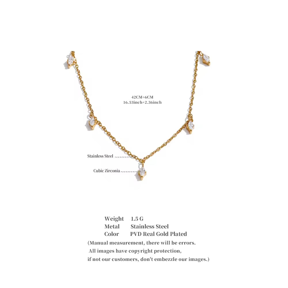 Marquise Crystal Dangle Necklace