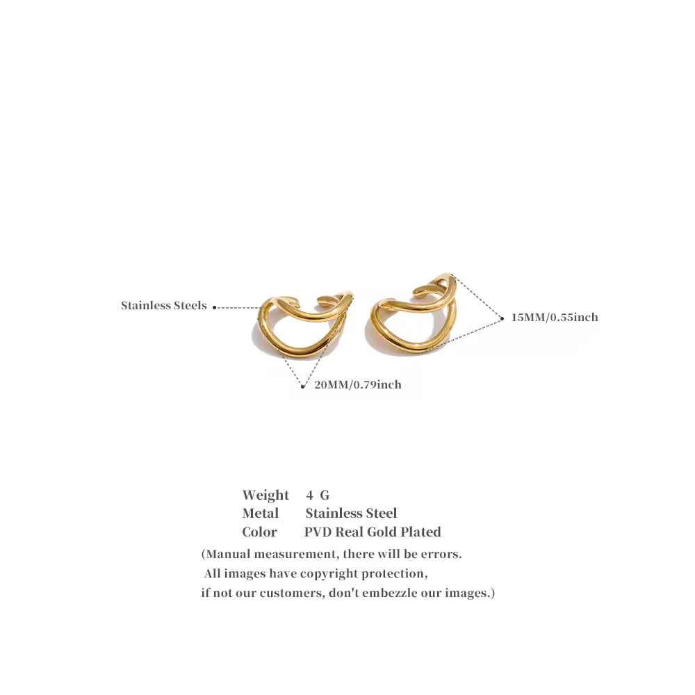 Gilded Orbit Double-Band Ear Cuffs