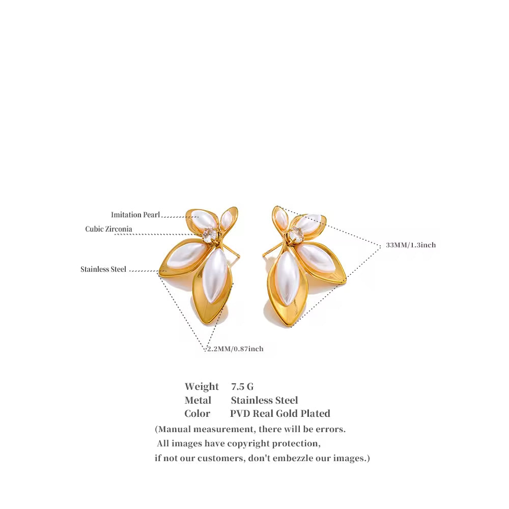 Elowen Floral Pearl Statement Studs