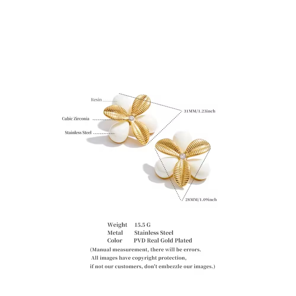 Gilded Lily Resin Petal Studs