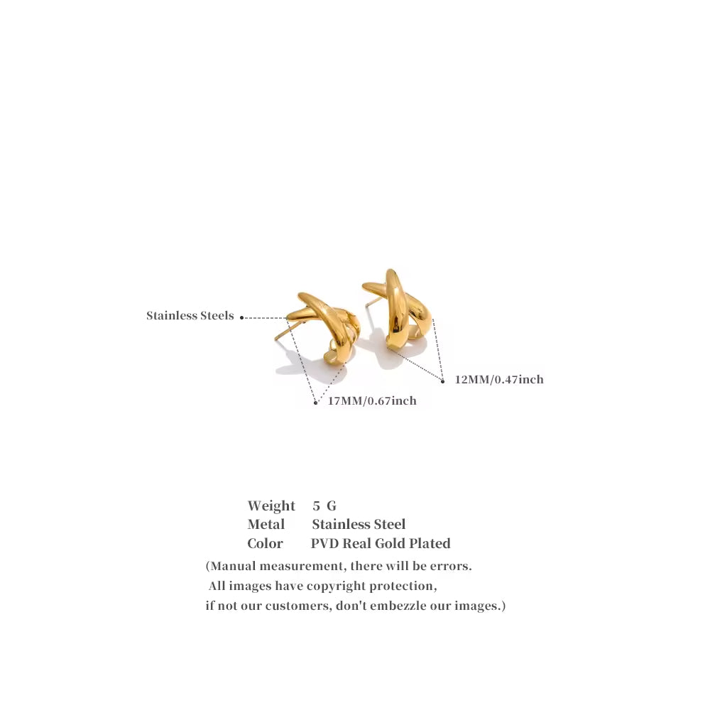 Gilded Infinity Twist Stud Earrings